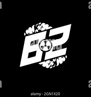 BZ Initial ESport Monogram with Shape and Smoke Style template vector Stock Vector