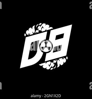 DB Initial ESport Monogram with Shape and Smoke Style template vector Stock Vector