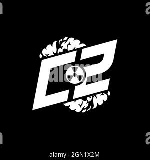 CZ Initial ESport Monogram with Shape and Smoke Style template vector Stock Vector