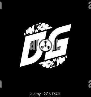 DG Initial ESport Monogram with Shape and Smoke Style template vector Stock Vector