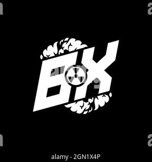 BX Initial ESport Monogram with Shape and Smoke Style template vector Stock Vector