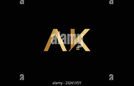 LETTER AK REAL ESTATE LOGO DESIGN FOR ILLUSTRATION USE Stock Vector
