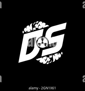 DS Initial ESport Monogram with Shape and Smoke Style template vector Stock Vector