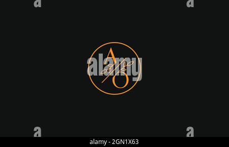 LETTER AO LOGO DESIGN WITH FLOWER FOR ILLUSTRATION USE Stock Vector