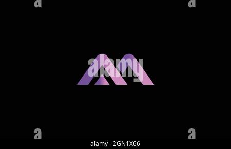LETTER AM OR MA LOGO DESIGN FOR ILLUSTRATION Stock Vector