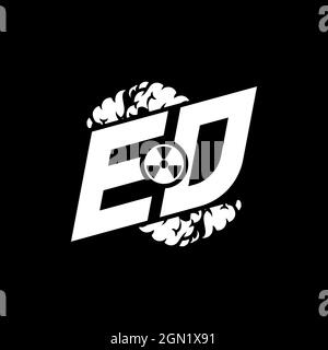 ED Initial ESport Monogram with Shape and Smoke Style template vector Stock Vector