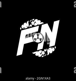 FN Initial ESport Monogram with Shape and Smoke Style template vector Stock Vector