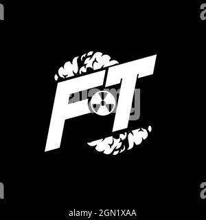 FT Initial ESport Monogram with Shape and Smoke Style template vector Stock Vector