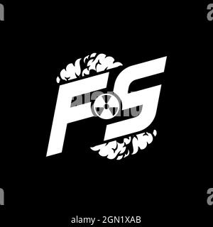 FS Initial ESport Monogram with Shape and Smoke Style template vector Stock Vector