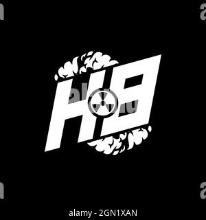 HB Initial ESport Monogram with Shape and Smoke Style template vector Stock Vector