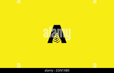 LETTER A WITH LEAF LOGO DESIGN FOR ILLUSTRATION USE Stock Vector