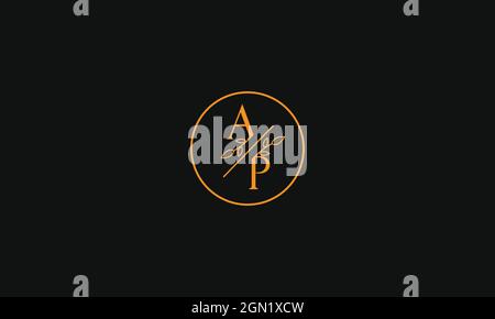 LETTER AP LOGO DESIGN WITH FLOWER FOR ILLUSTRATION USE Stock Vector