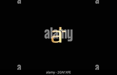 LETTER AT LOGO DESIGN WITH FLOWER FOR ILLUSTRATION USE Stock Vector