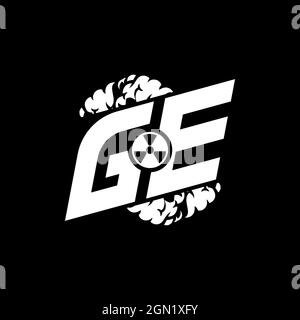 GE Initial ESport Monogram with Shape and Smoke Style template vector Stock Vector
