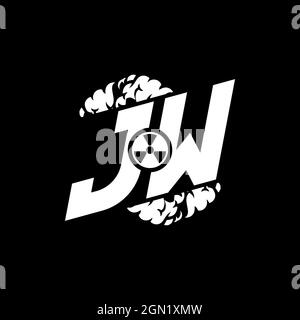 JW Initial ESport Monogram with Shape and Smoke Style template vector Stock Vector