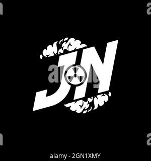 JN Initial ESport Monogram with Shape and Smoke Style template vector Stock Vector