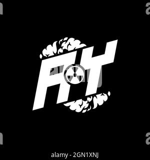AY Initial ESport Monogram with Shape and Smoke Style template vector Stock Vector