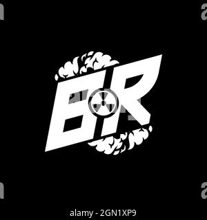 BR Initial ESport Monogram with Shape and Smoke Style template vector Stock Vector