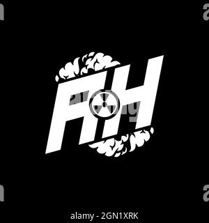 AH Initial ESport Monogram with Shape and Smoke Style template vector Stock Vector