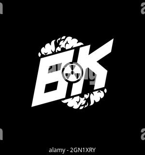 BK Initial ESport Monogram with Shape and Smoke Style template vector Stock Vector