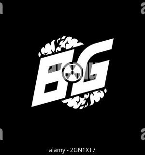 BG Initial ESport Monogram with Shape and Smoke Style template vector Stock Vector
