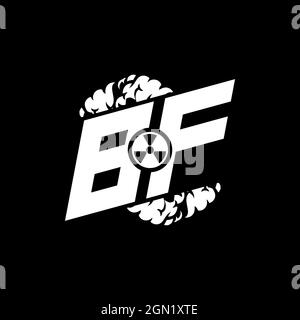 BF Initial ESport Monogram with Shape and Smoke Style template vector Stock Vector