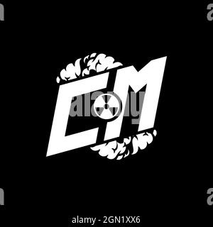 CM Initial ESport Monogram with Shape and Smoke Style template vector Stock Vector