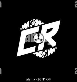 CR Initial ESport Monogram with Shape and Smoke Style template vector Stock Vector