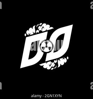 DO Initial ESport Monogram with Shape and Smoke Style template vector Stock Vector