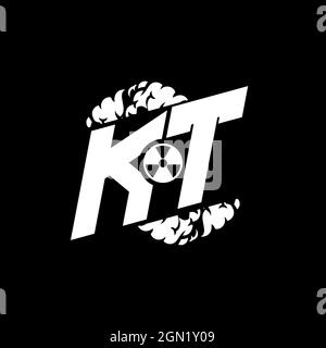 KT Initial ESport Monogram with Shape and Smoke Style template vector Stock Vector