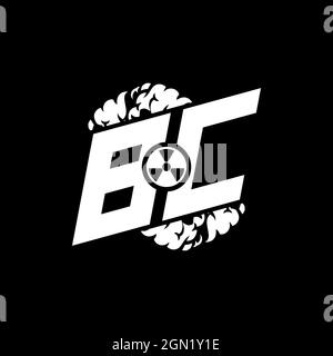 BC Initial ESport Monogram with Shape and Smoke Style template vector Stock Vector