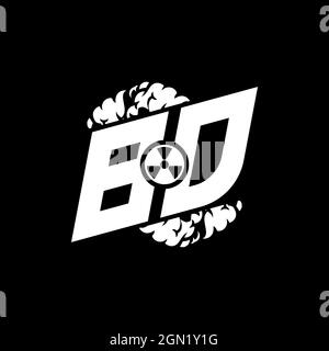 BD Initial ESport Monogram with Shape and Smoke Style template vector Stock Vector