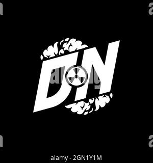 DN Initial ESport Monogram with Shape and Smoke Style template vector Stock Vector