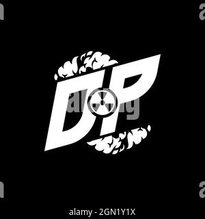DP Initial ESport Monogram with Shape and Smoke Style template vector Stock Vector