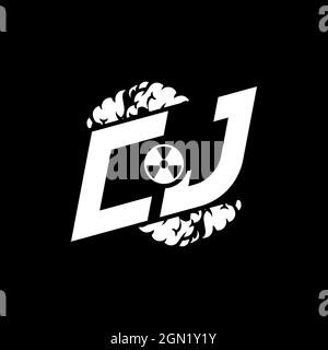 CJ Initial ESport Monogram with Shape and Smoke Style template vector Stock Vector