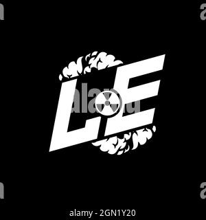 LE Initial ESport Monogram with Shape and Smoke Style template vector Stock Vector
