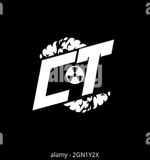 CT Initial ESport Monogram with Shape and Smoke Style template vector Stock Vector