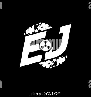 EJ Initial ESport Monogram with Shape and Smoke Style template vector Stock Vector