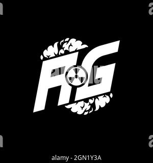 AG Initial ESport Monogram with Shape and Smoke Style template vector Stock Vector