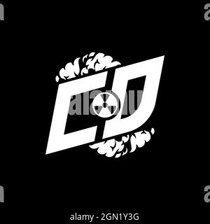 CD Initial ESport Monogram with Shape and Smoke Style template vector Stock Vector