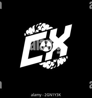 CX Initial ESport Monogram with Shape and Smoke Style template vector Stock Vector