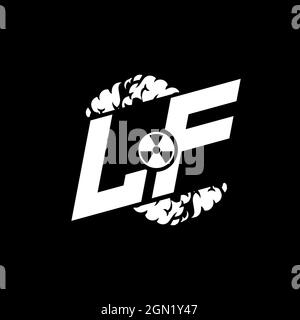 LF Initial ESport Monogram with Shape and Smoke Style template vector Stock Vector