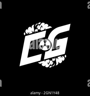 CG Initial ESport Monogram with Shape and Smoke Style template vector Stock Vector