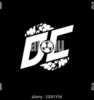 DC Initial ESport Monogram with Shape and Smoke Style template vector Stock Vector