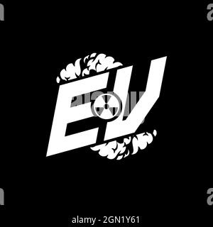 EV Initial ESport Monogram with Shape and Smoke Style template vector Stock Vector
