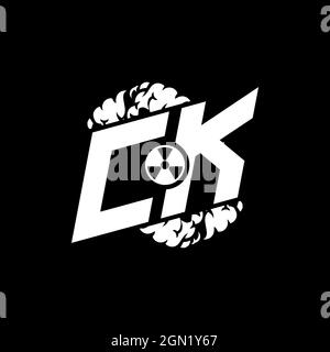 CK Initial ESport Monogram with Shape and Smoke Style template vector Stock Vector