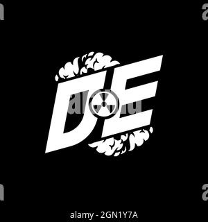 DE Initial ESport Monogram with Shape and Smoke Style template vector Stock Vector