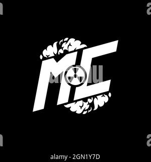 MC Initial ESport Monogram with Shape and Smoke Style template vector Stock Vector