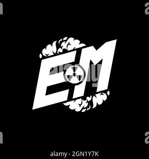 EM Initial ESport Monogram with Shape and Smoke Style template vector Stock Vector