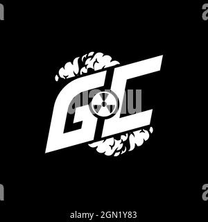 GC Initial ESport Monogram with Shape and Smoke Style template vector Stock Vector